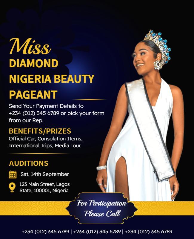 Miss Nigeria Beauty Pageant Event Flyer Template