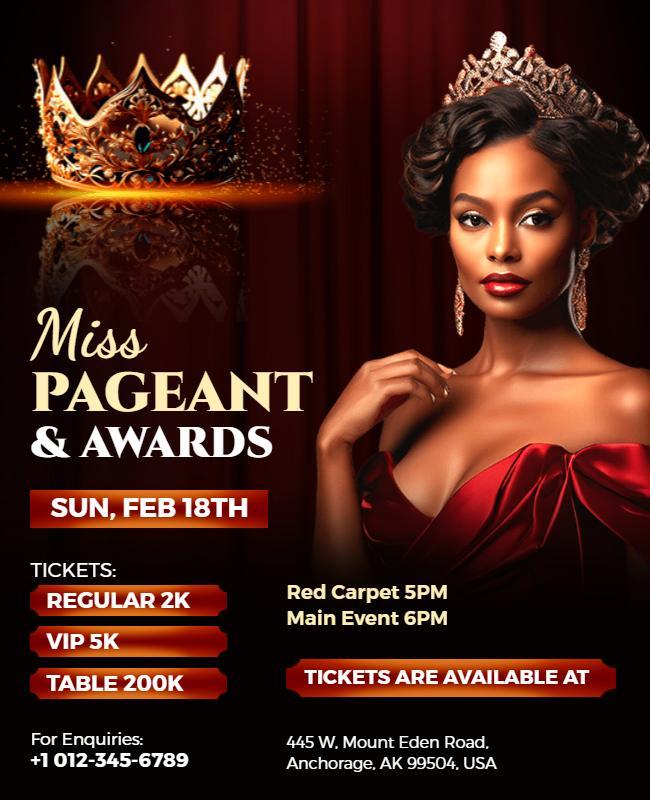 Miss Pageant Awards Event Flyer Template