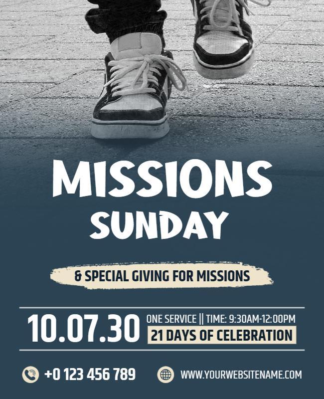 Missions Sunday Church Event Flyer Template