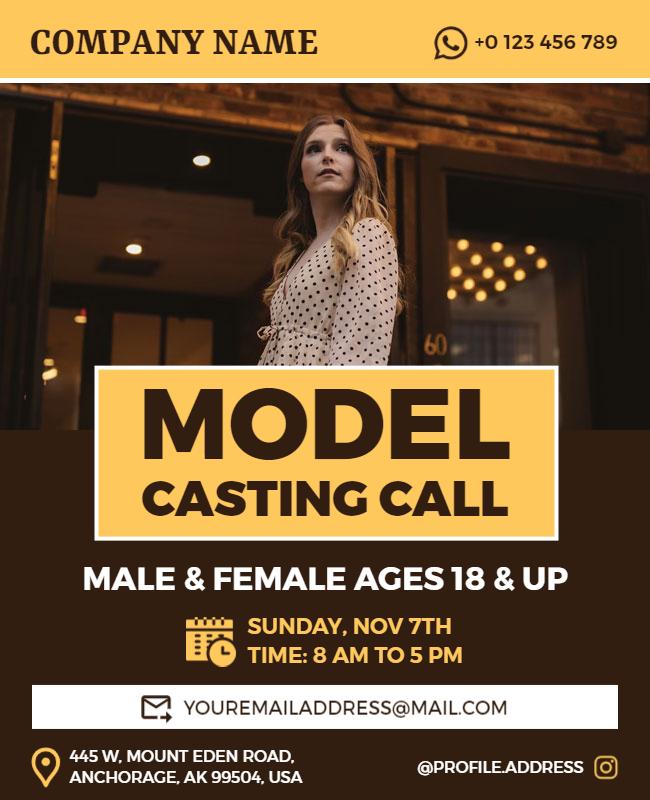 Model Casting Call Event Flyer Template