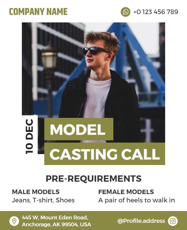 Model Casting Call Event Flyer Template