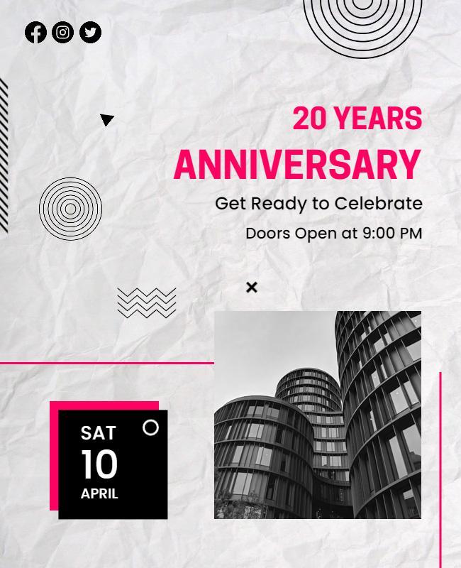 Modern Anniversary Celebration Event Flyer Template