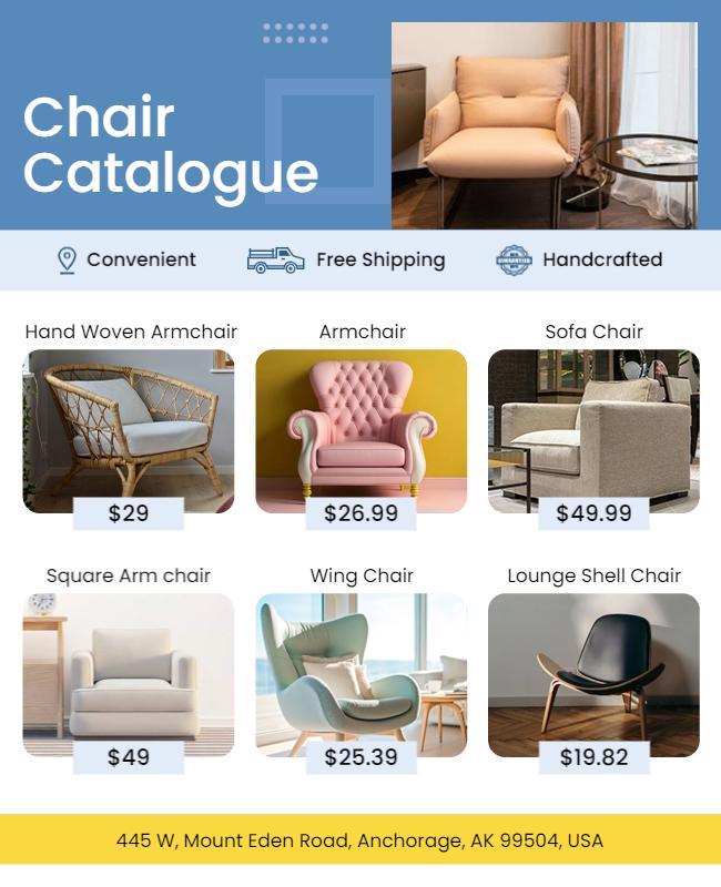 Modern Furniture Chair Catalogue Flyer Template