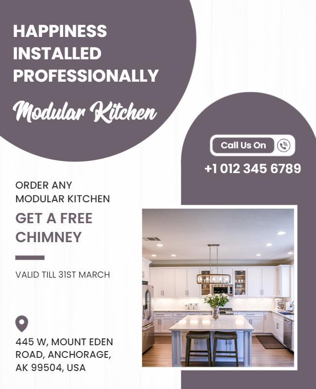 Modular Kitchen Promotion with Free Chimney Flyer Template