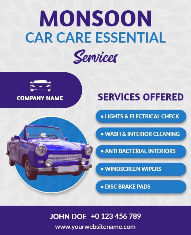 Monsoon Car Care Services Flyer Template