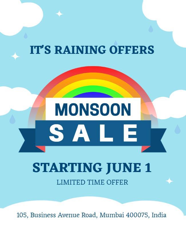 Monsoon Season Discount Sale Flyer Template