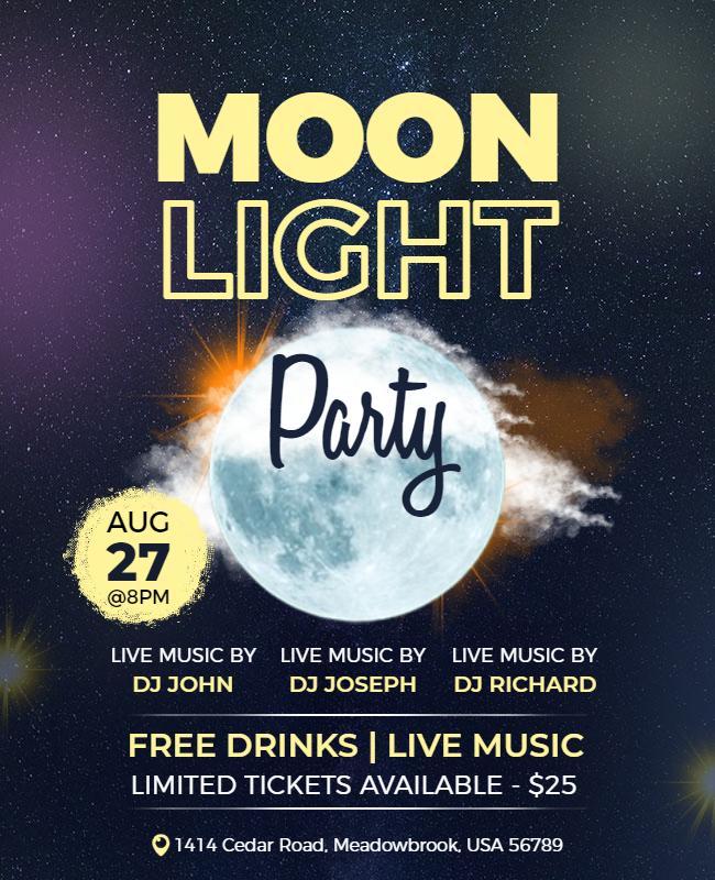 Moonlight Dance Party Flyer Template