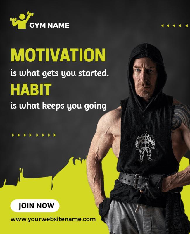 Motivational Fitness Gym Promotion Flyer Template