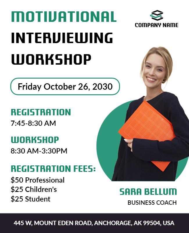 Motivational Interviewing Workshop Event Flyer Template