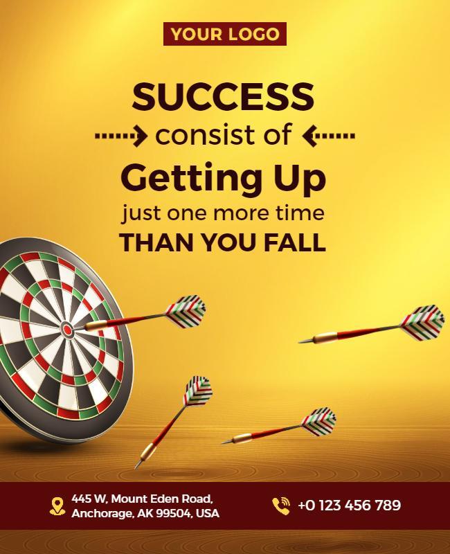 Motivational Success Quote Flyer with Target Image Template