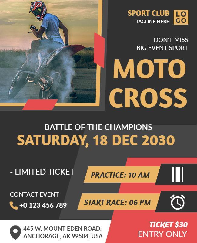 Motocross Championship Event Flyer Template