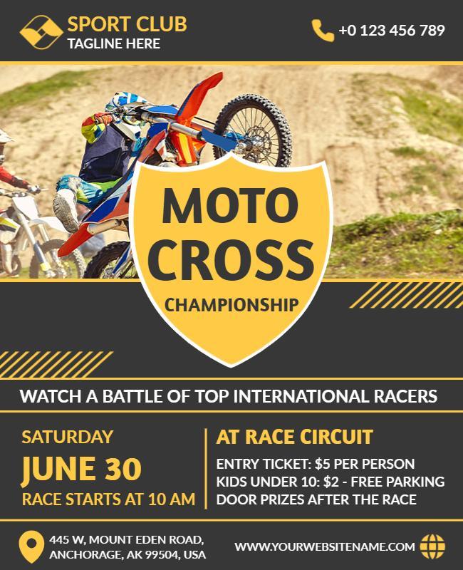 Motocross Championship Racing Event Flyer Template