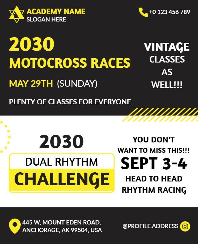 Motocross Dual Rhythm Challenge Flyer Template