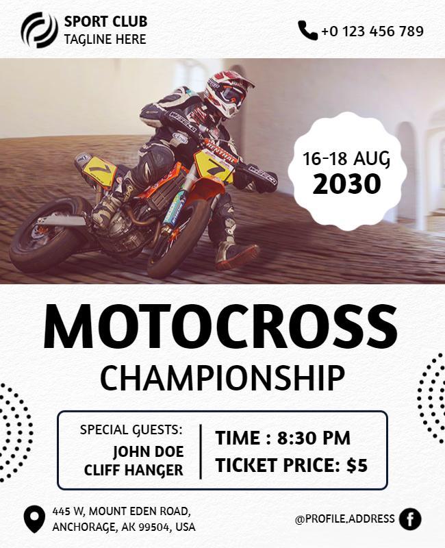 Motocross Racing Championship Event Flyer Template