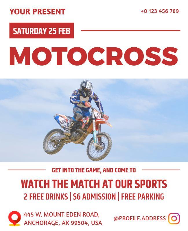 Motocross Racing Event Promotional Flyer Template