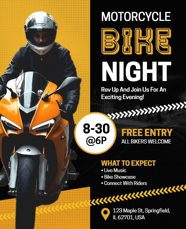 Motorcycle Bike Night Event Flyer Template