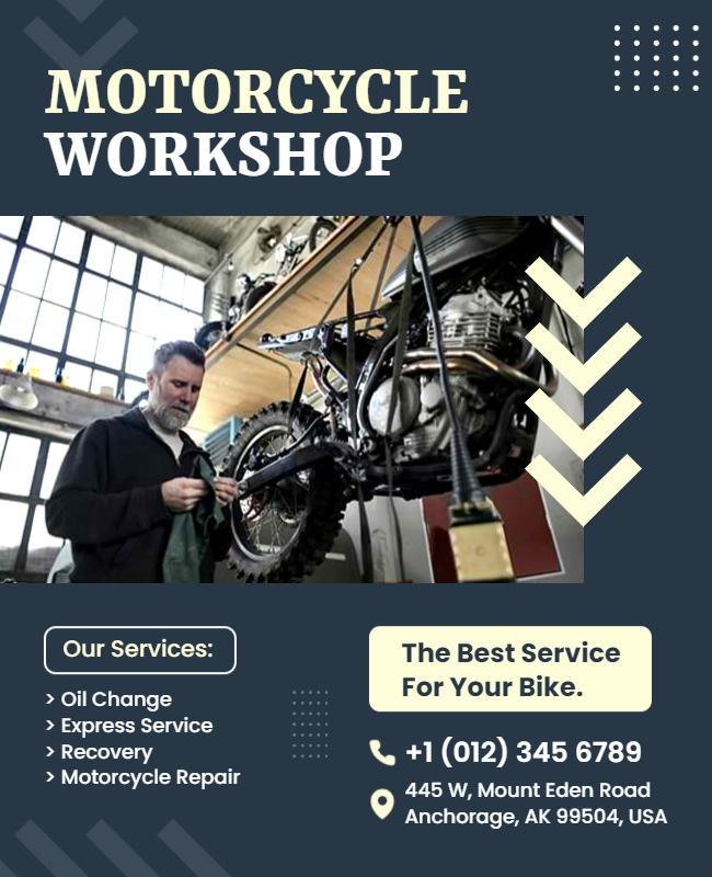 Motorcycle Repair Workshop Service Flyer Template