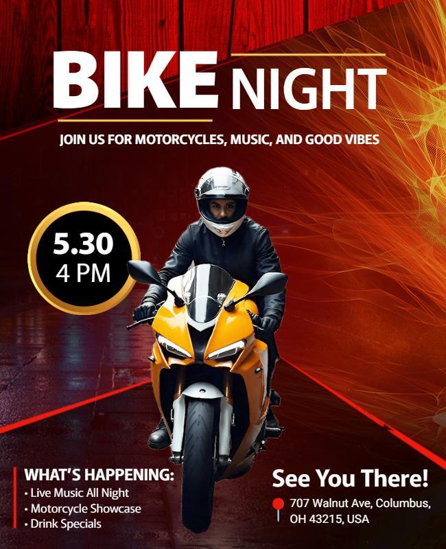 Motorcycle Showcase and Live Music Night Flyer Template