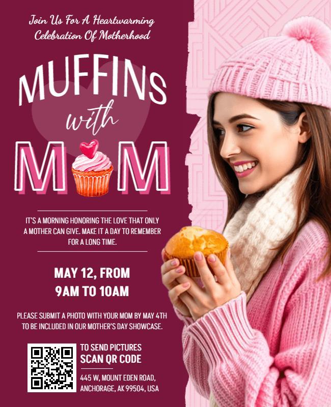 Muffins with Mom Day Celebration Flyer Template