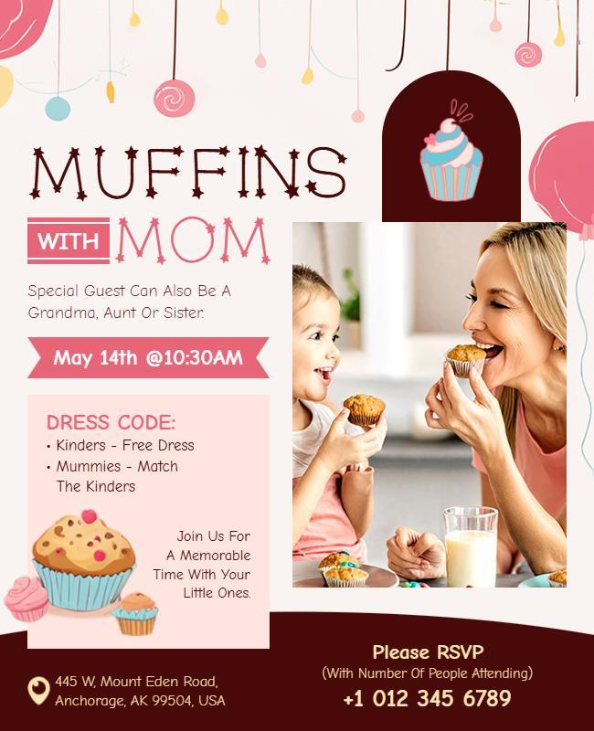 Muffins with Mom Event Invitation Flyer Template