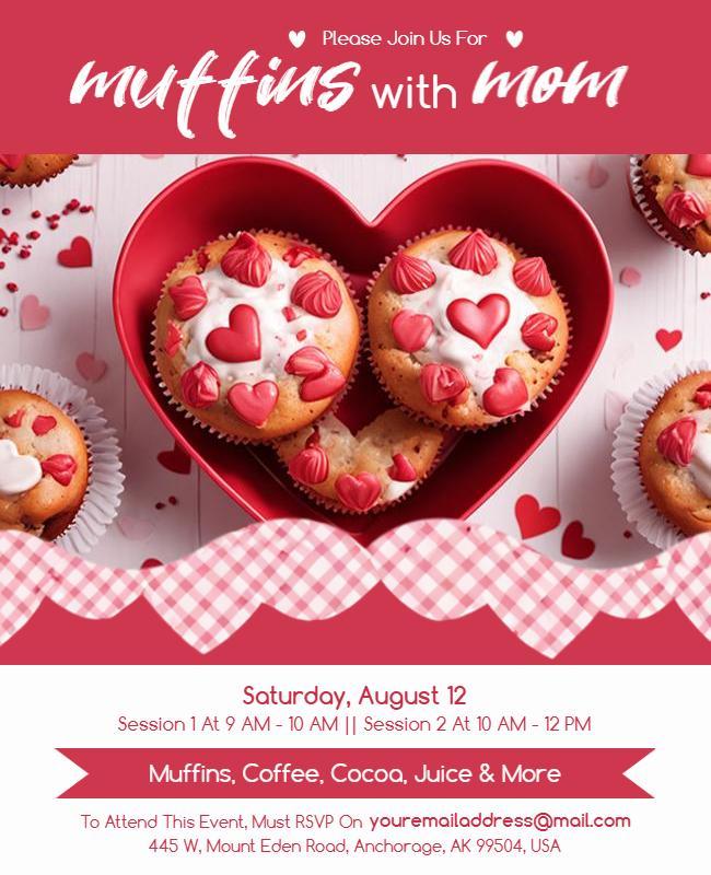 Muffins with Mom Event Invitation Flyer Template