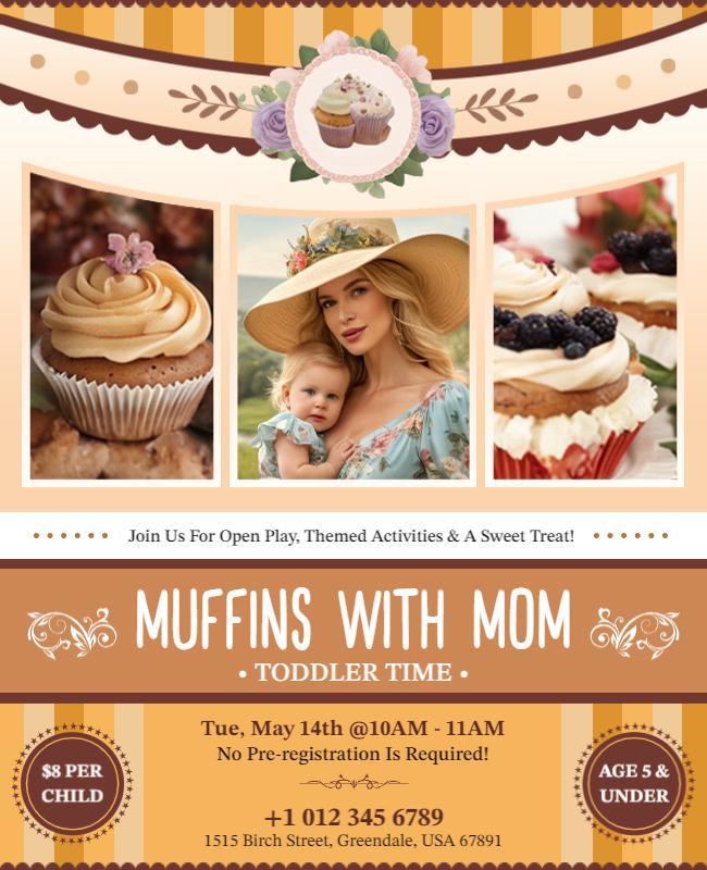 Muffins with Mom Toddler Event Flyer Template