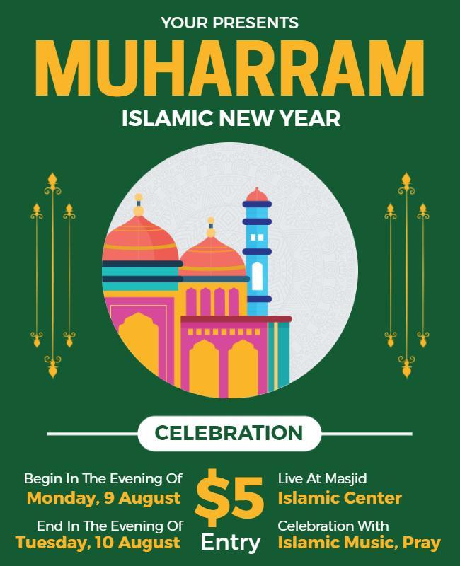 Muharram Islamic New Year Celebration Flyer Template