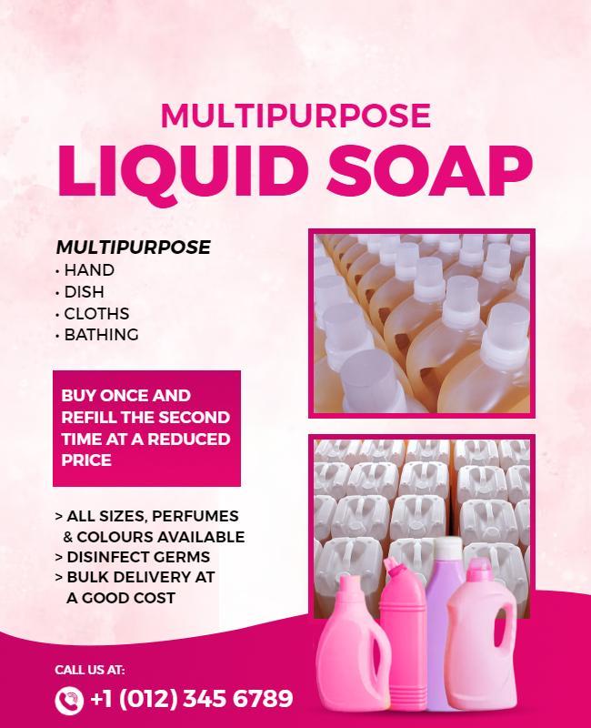 Multipurpose Liquid Soap Promotion Flyer Template