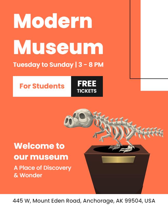 Museum Exhibition Free Entry Flyer Template