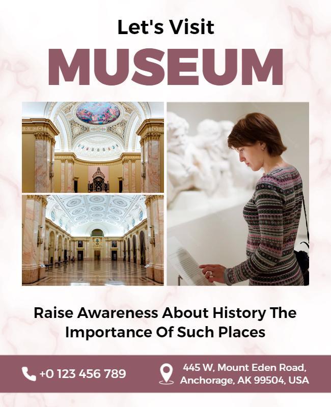 Museum Historical Experience Invitation Flyer Template