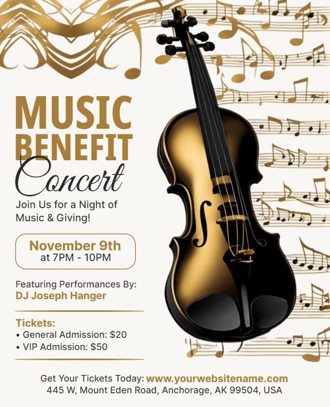 Music Benefit Concert Event Flyer Template