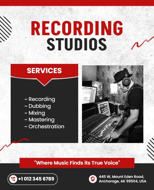 Music Recording Studio Services Flyer Template