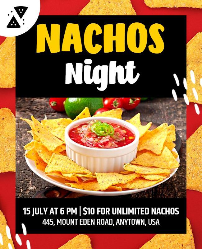 Nachos Night Food Event Flyer Template