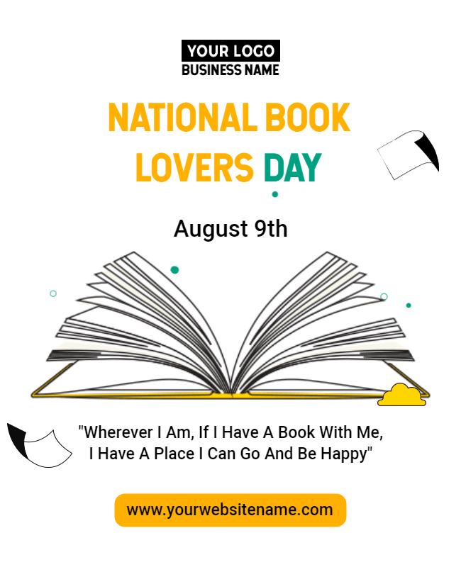 National Book Lovers Day Celebration Flyer Template