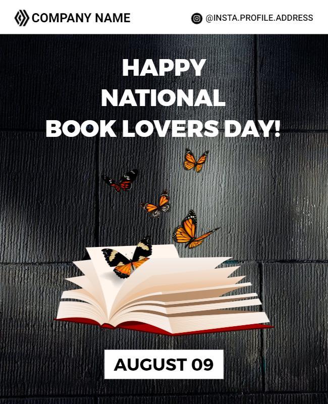 National Book Lovers Day Celebration Flyer Template