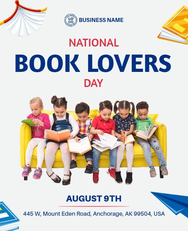 National Book Lovers Day Event Flyer Template