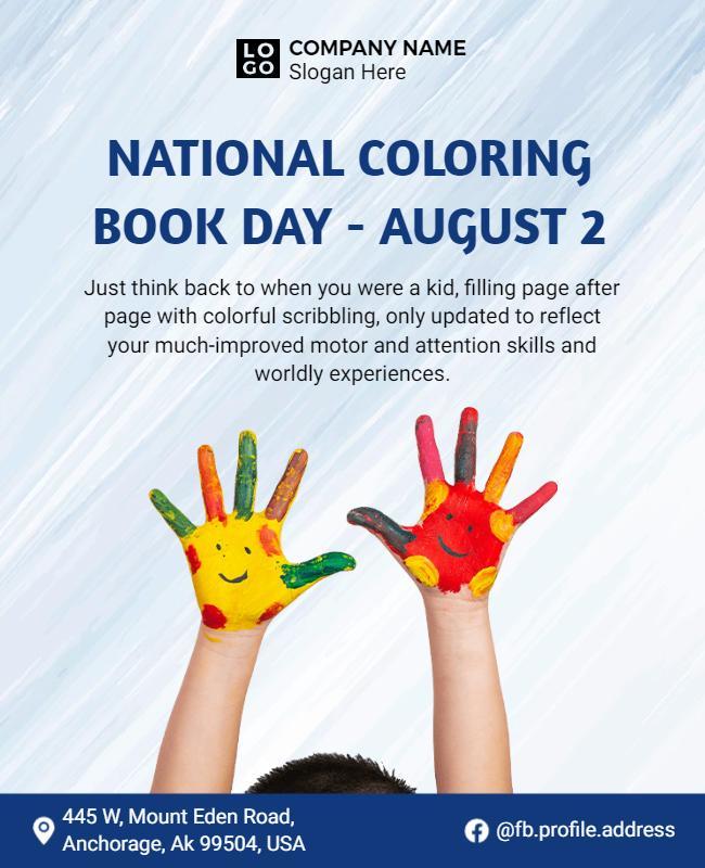 National Coloring Book Day Event Flyer Template