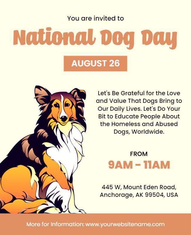 National Dog Day Awareness Event Flyer Template