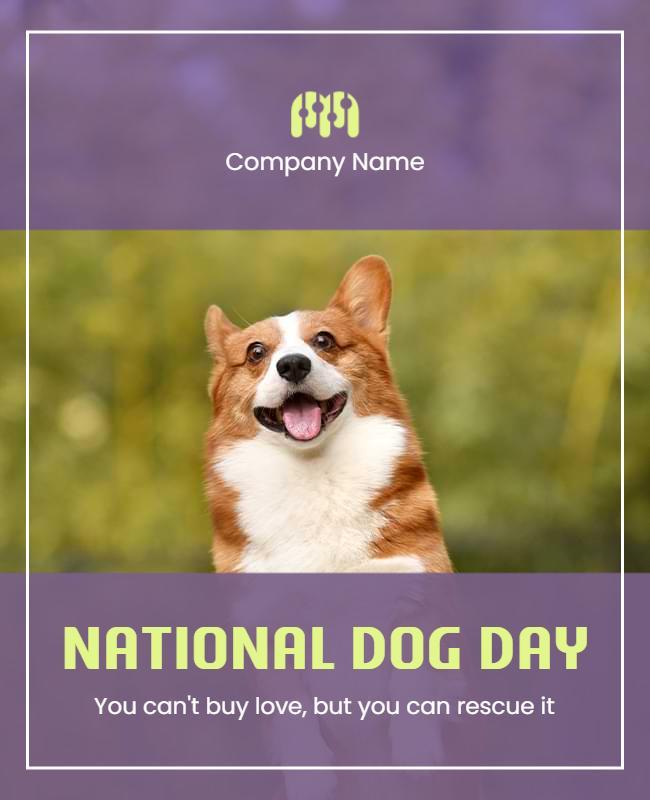 National Dog Day Celebration Flyer Template