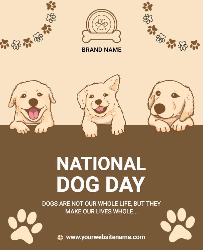 National Dog Day Celebration Flyer Template