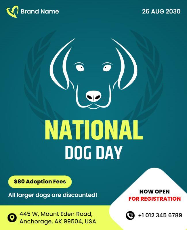 National Dog Day Celebration Flyer Template