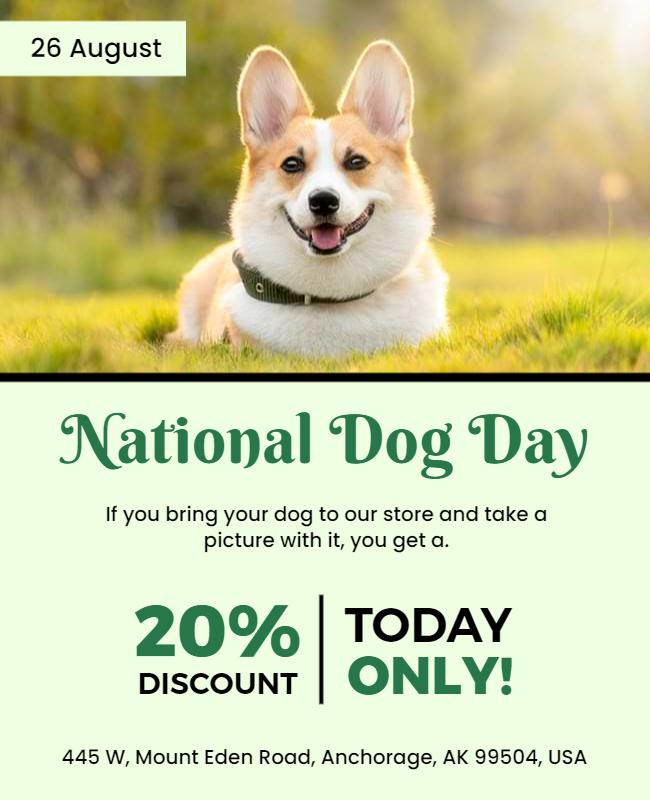 National Dog Day Celebration Flyer Template