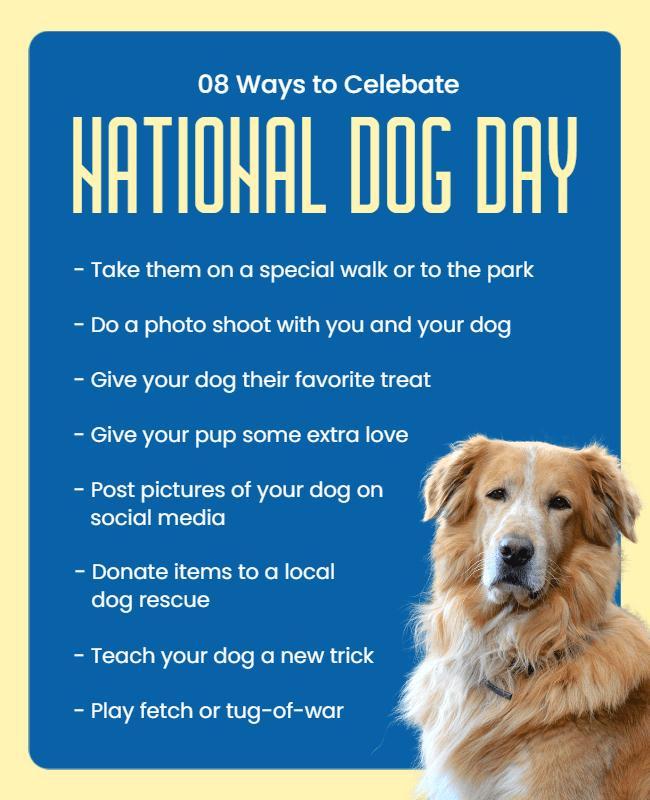 National Dog Day Celebration Ideas Flyer Template