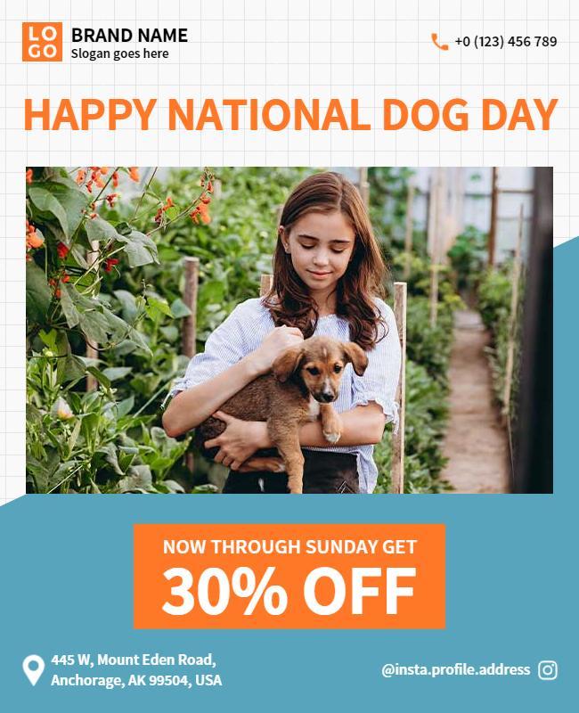 National Dog Day Discount Sale Flyer Template