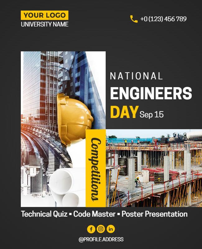 National Engineers Day Competitions Flyer Template