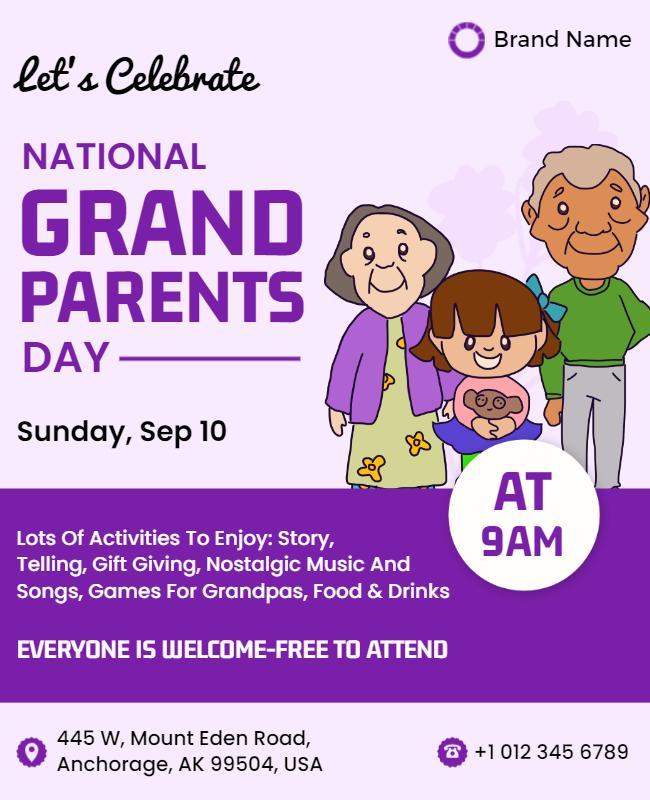 National Grandparents Day Celebration Flyer Template