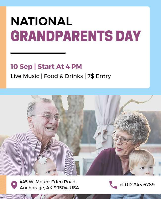 National Grandparents Day Celebration Flyer Template