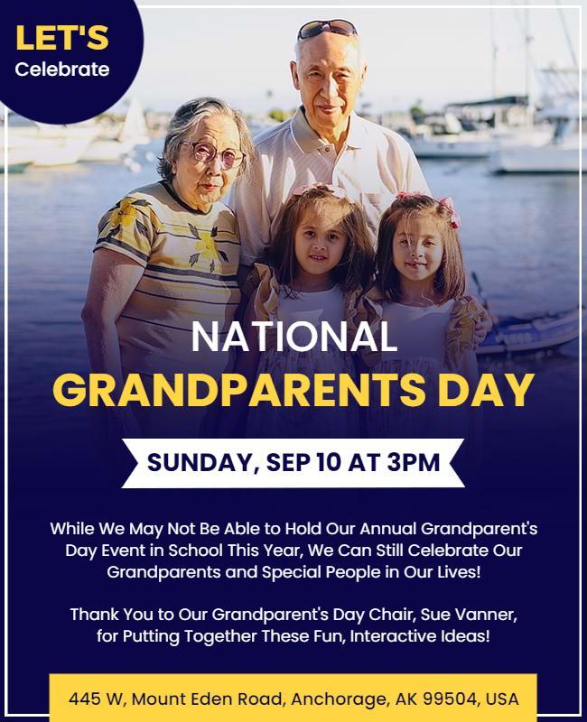 National Grandparents Day Celebration Flyer Template