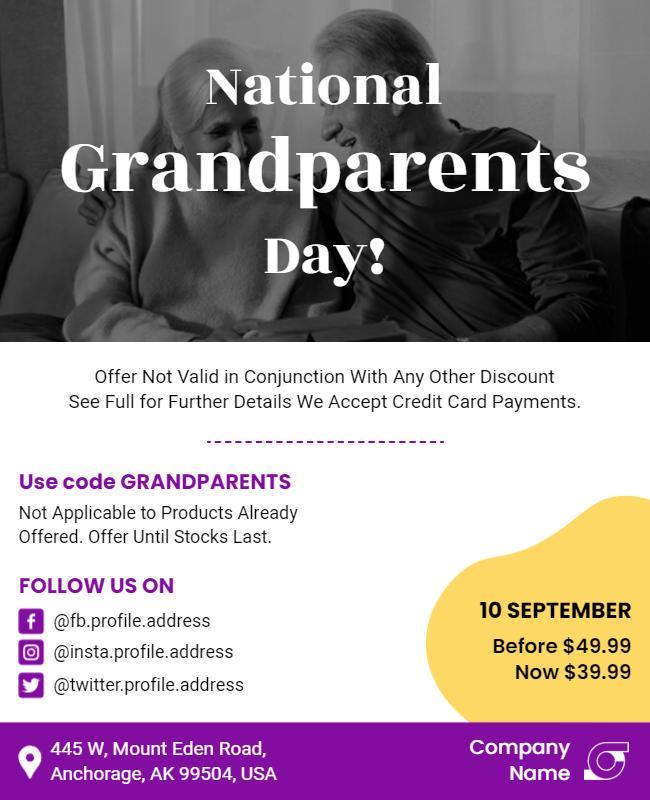 National Grandparents Day Celebration Flyer Template