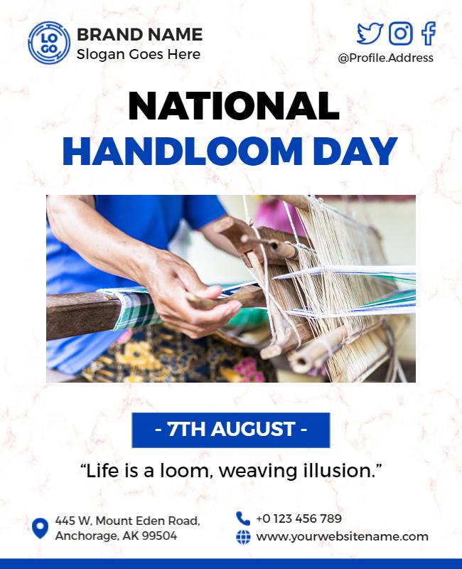 National Handloom Day Celebration Flyer Template